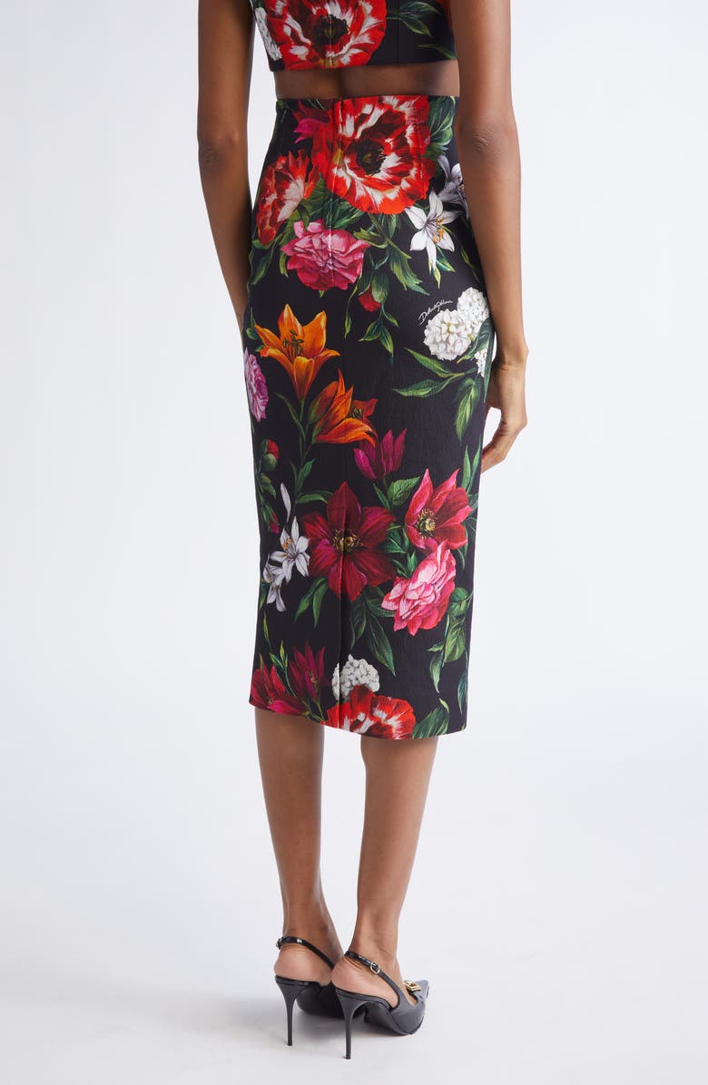 Dolce&Gabbana Floral High Waist Pencil Skirt, Alternate, color, Floral Nero