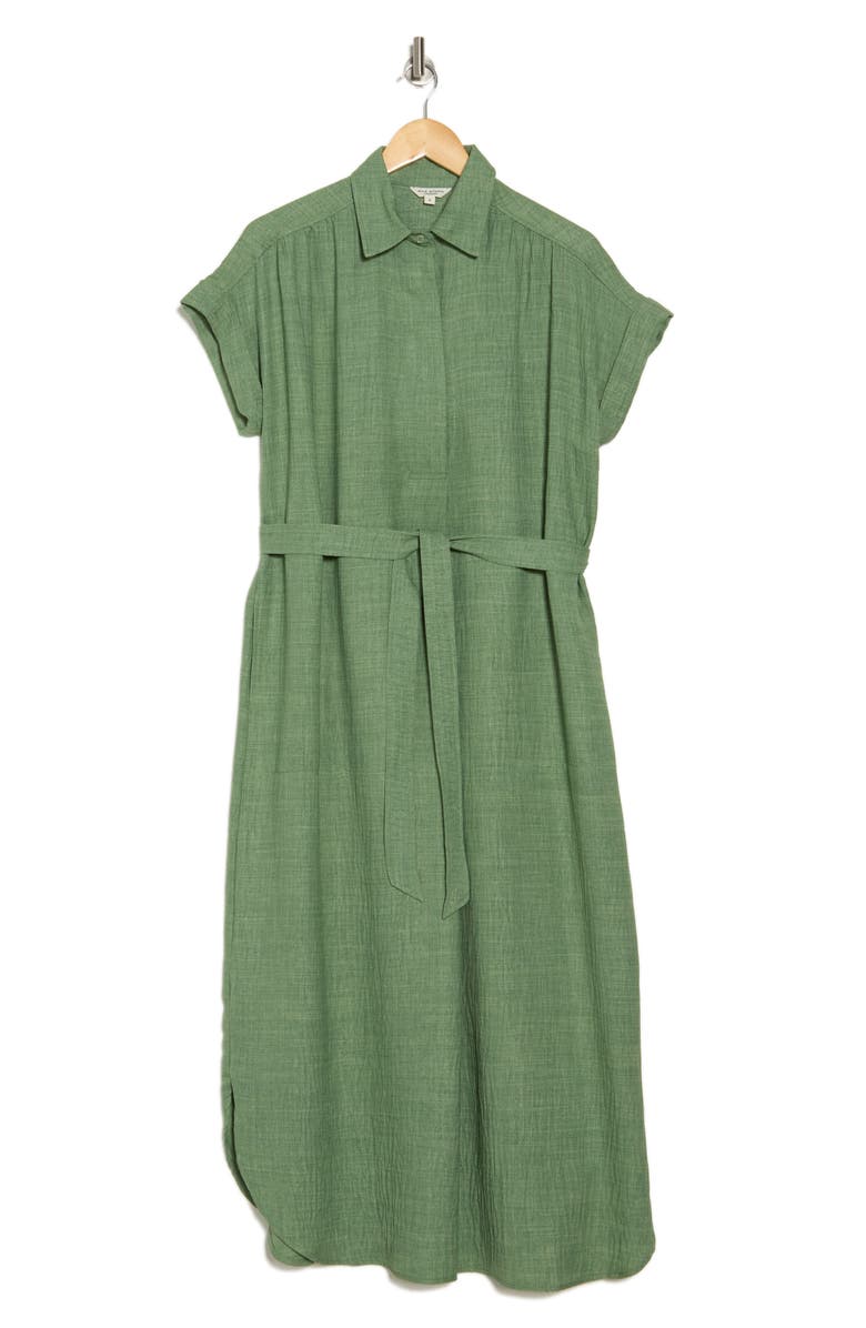 MAX STUDIO Textured Short Sleeve Maxi Shirtdress, Alternate, color,