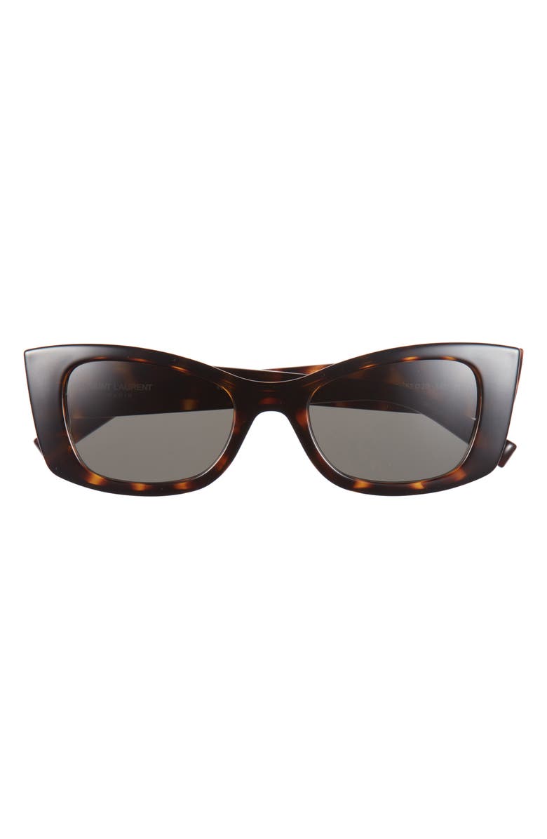 Saint Laurent 52mm Cat Eye Sunglasses, Main, color, Havana Havana Grey