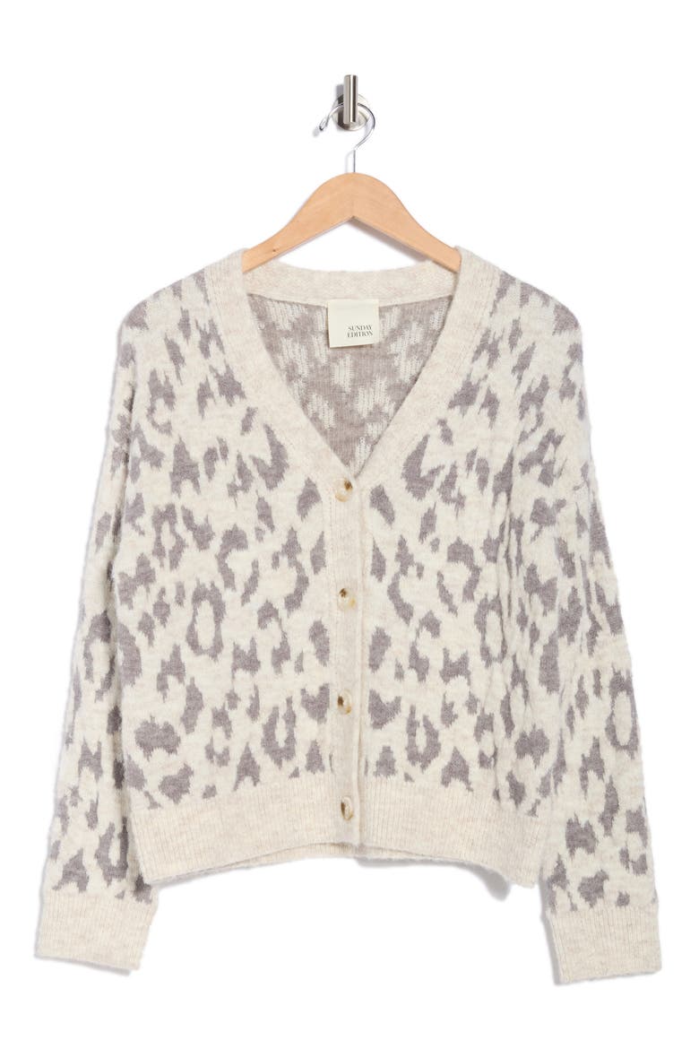 Leopard Print Cardigan, Alternate, color, BEIGE-LEOPARD
