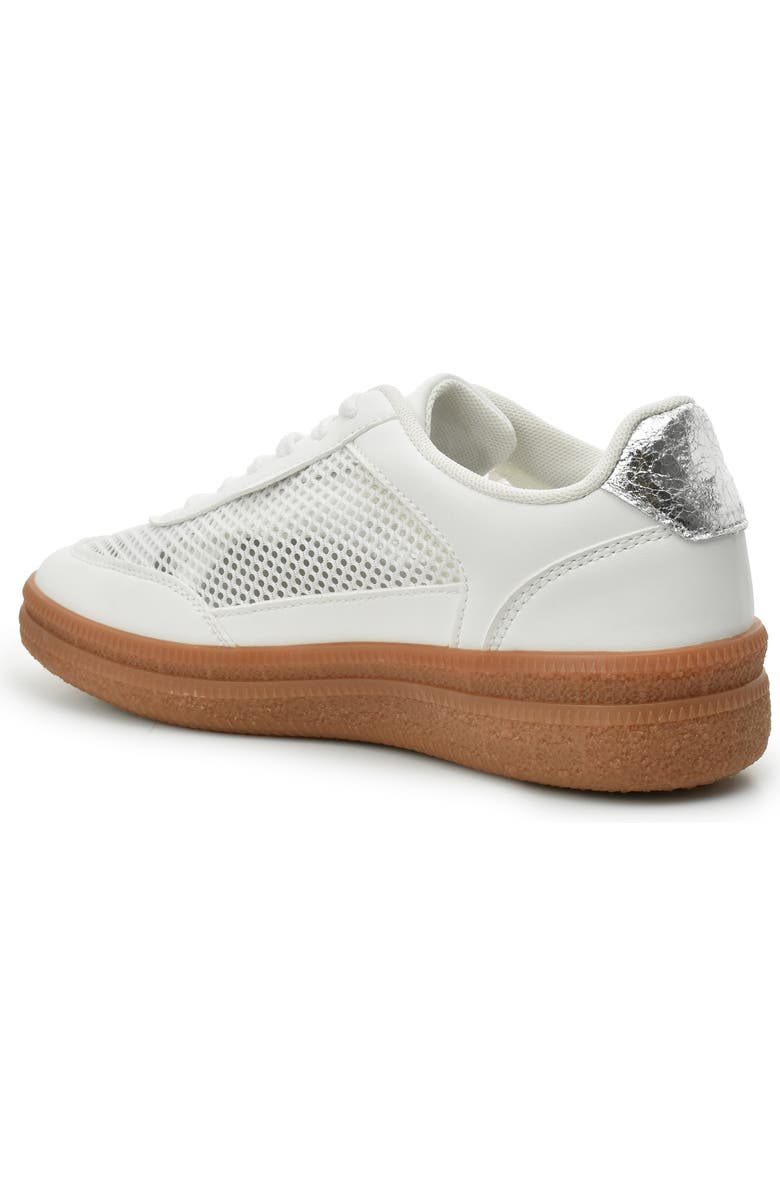 Nicole Miller Low Top Mesh Sneaker, Alternate, color, White Silver