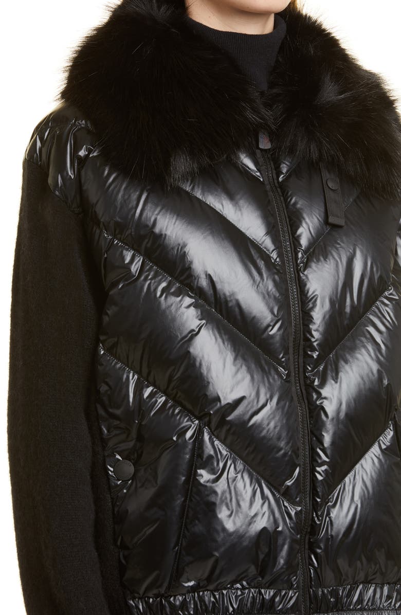 Moncler Grenoble 750 Fill Power Down & Alpaca Blend Cardigan, Alternate, color, 