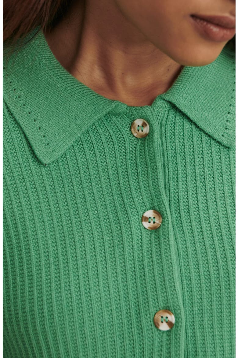 Marlie Half Placket Knit Polo Sweater, Alternate, color, GREEN SPRUCE