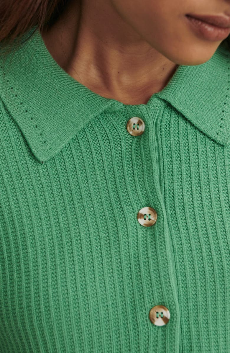 Varley Marlie Half Placket Knit Polo Sweater, Alternate, color, Green Spruce