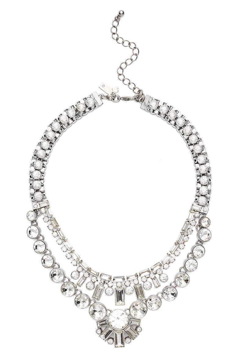 'clink of ice' multilayered necklace, Main, color, WHITE