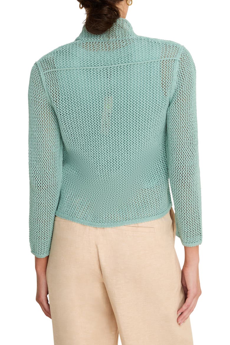 Mesh Stitch Cocoon Cardigan, Alternate, color, AQUIFER