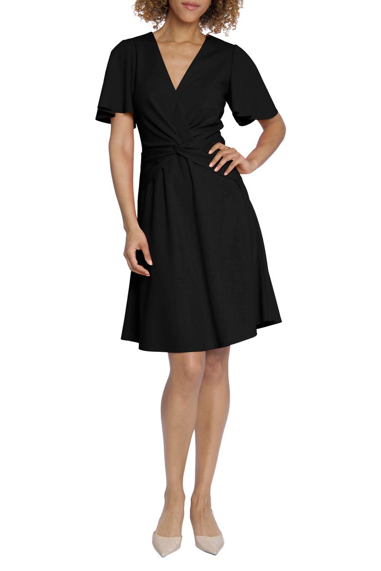 Flutter Sleeve Dress, Main, color, BLACK