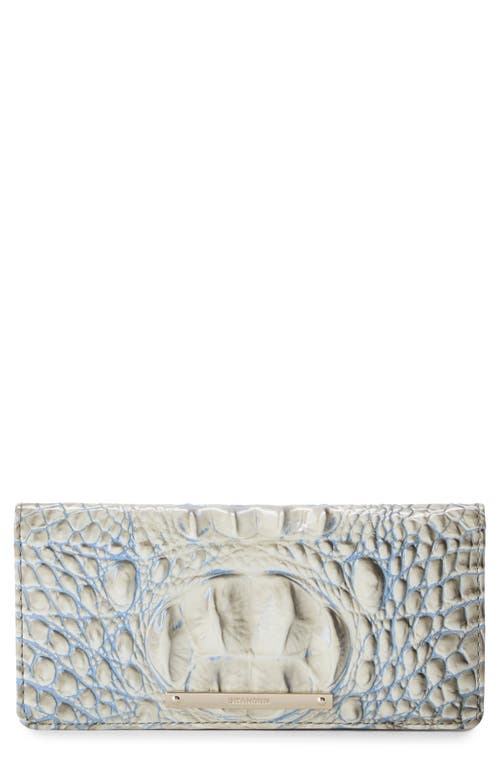 Brahmin 'ady' Croc Embossed Continental Wallet In Gray
