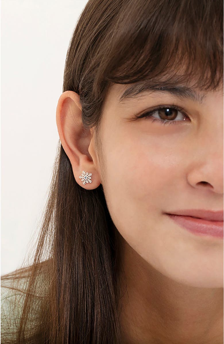 In Season Jewelry Winter Snowflake Earrings, Alternate, color, Blue