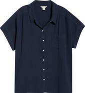 Caslon® Cotton Gauze Button-Up Shirt