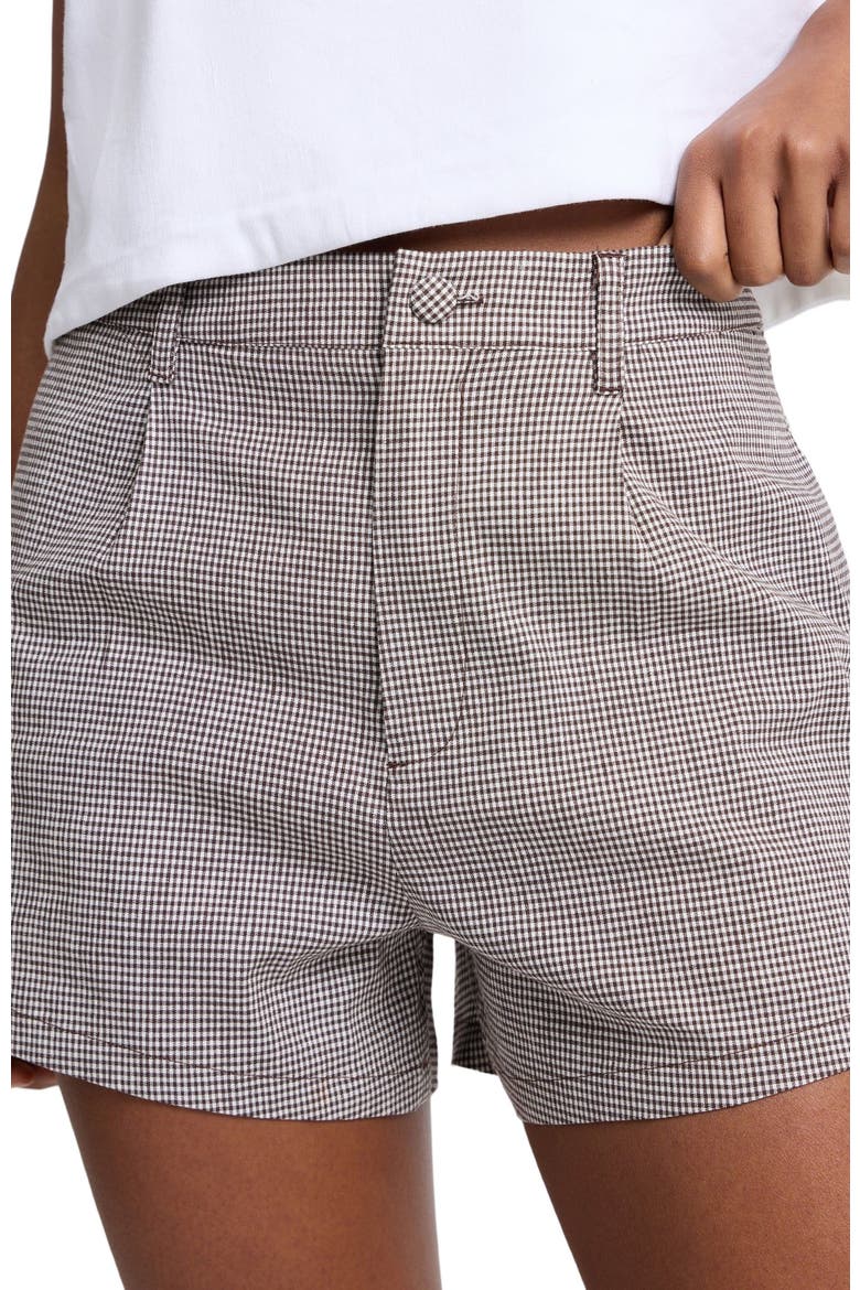 Linen Stretch Short, Alternate, color, Brown/White