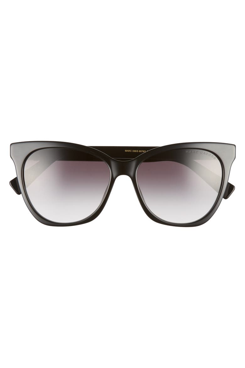 56mm Cat Eye Sunglasses, Main, color, BLACK