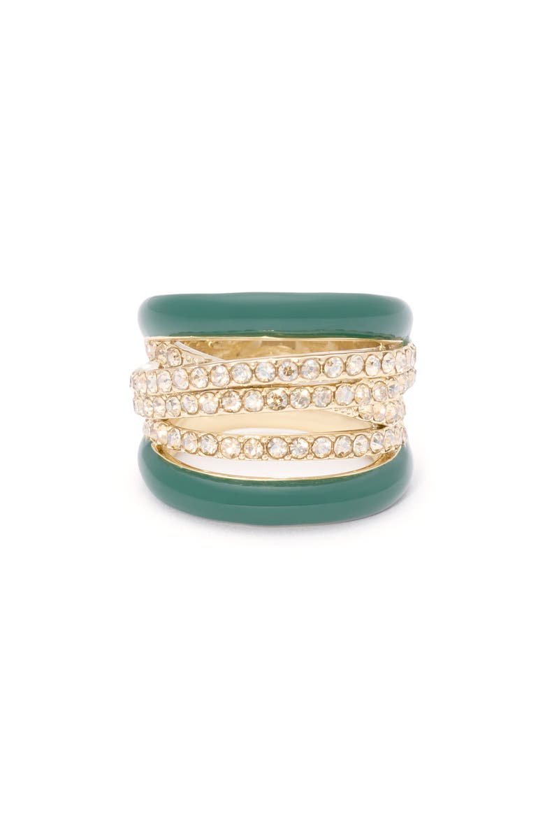 Mila Enamel & Crystal Ring, Main, color, MALACHITE