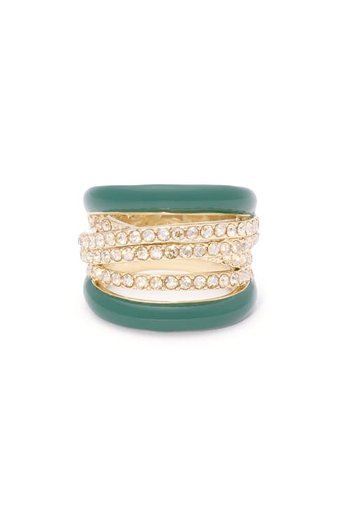 Mila Enamel & Crystal Ring