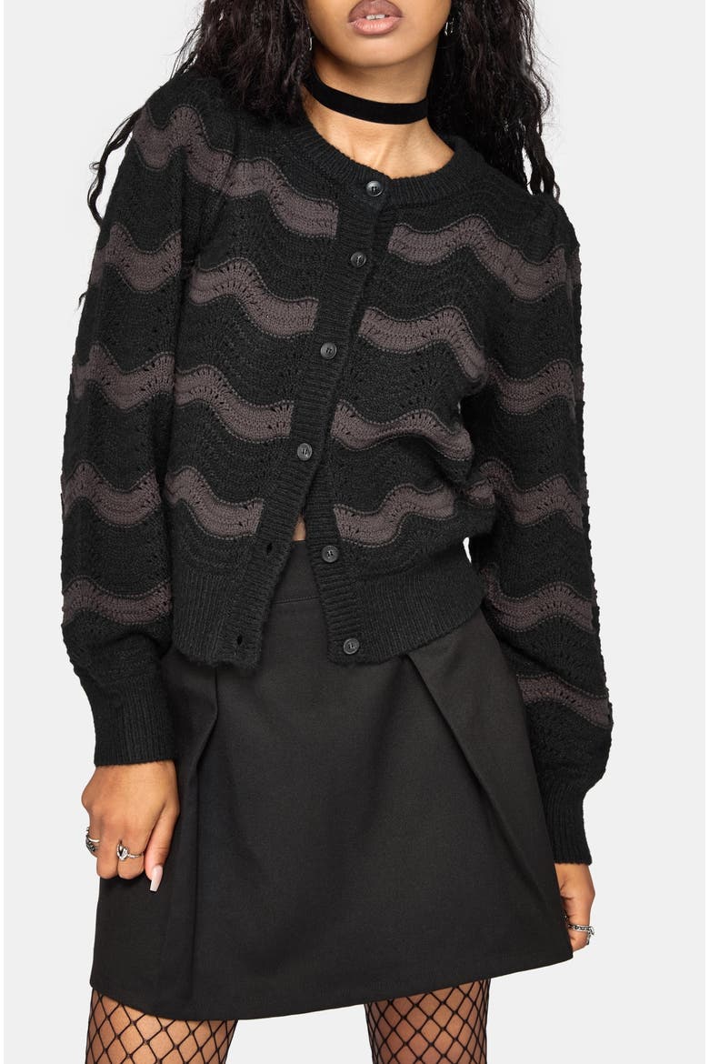 Nave Inverted Knit Cardigan, Main, color, Black