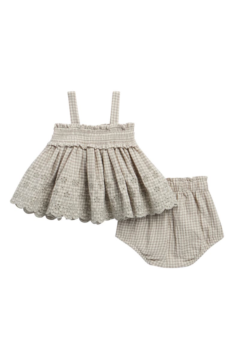 QUINCY MAE Mae Embroidered Smocked Top & Bloomers Set, Alternate, color, Sage