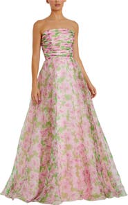 Mac Duggal Strapless Chiffon Gown With Ruffle Detail