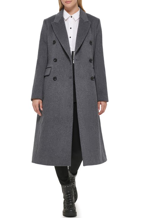 Wool Blend Double Breasted Coat
