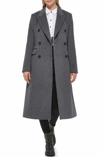 KARL LAGERFELD PARIS Wool Blend Double Breasted Coat