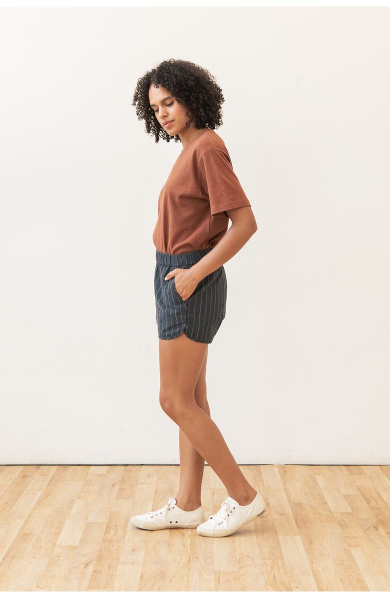 Bridge & Burn Luca Track Short, Alternate, color, Charcoal Stripe