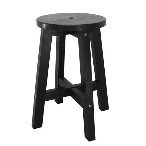 Grove Coastal Casual Acacia Wood Round Indoor/Outdoor Accent Stool
