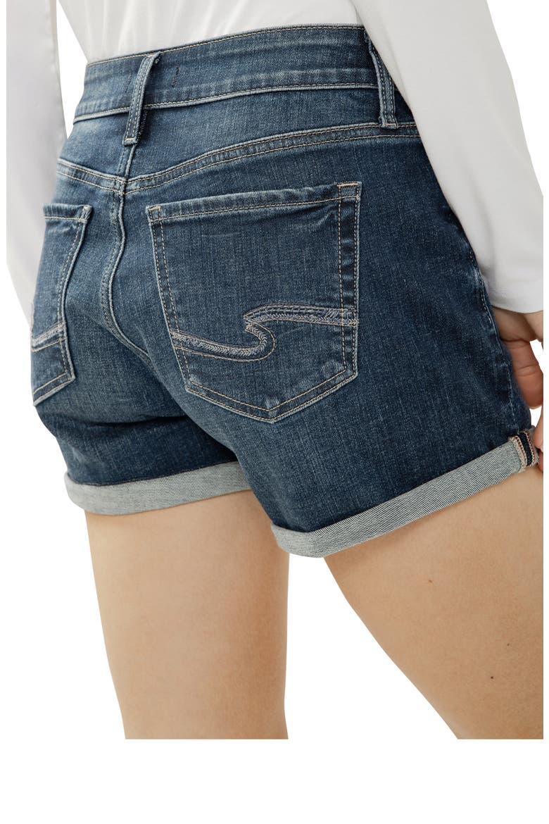 Elyse Curvy Mid Rise Denim Shorts, Alternate, color, CHORD