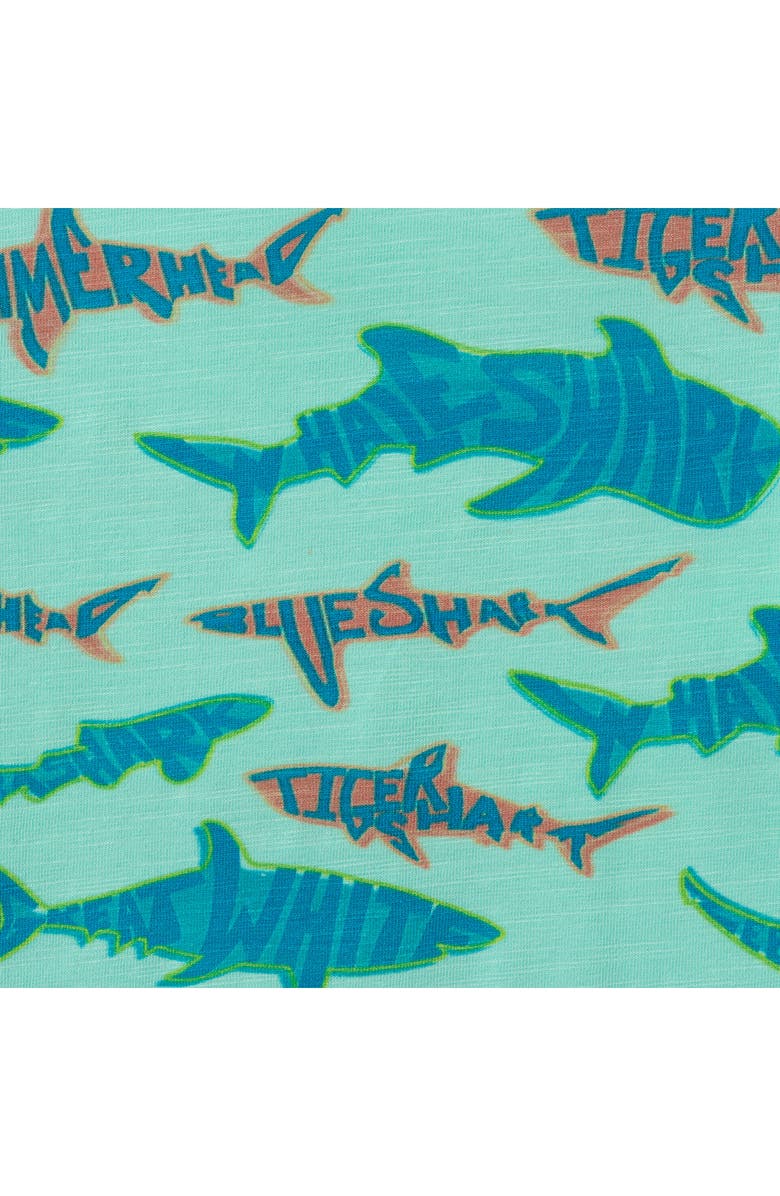 Andy & Evan Kids' Stripe Graphic Pocket T-Shirt, Alternate, color, Teal Sharks