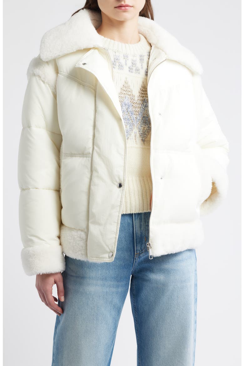 Pajuna Faux Fur Lined Puffer Jacket, Main, color, OPEN WHITE