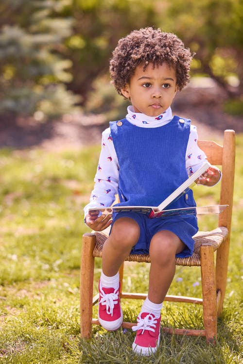 Little English Kids' Corduroy Button Tab John John In Blue