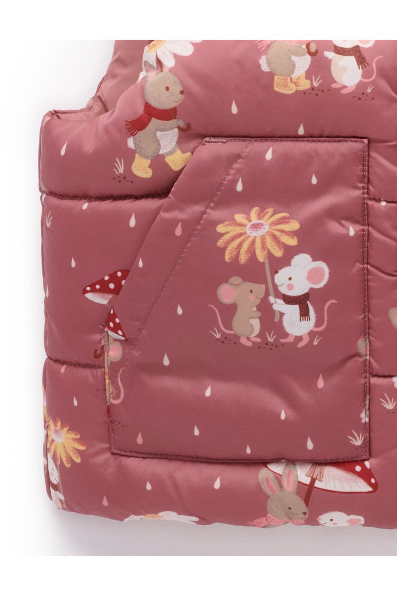 Baby Girl's Reversible Puffer Vest, Alternate, color, Umbrella Print