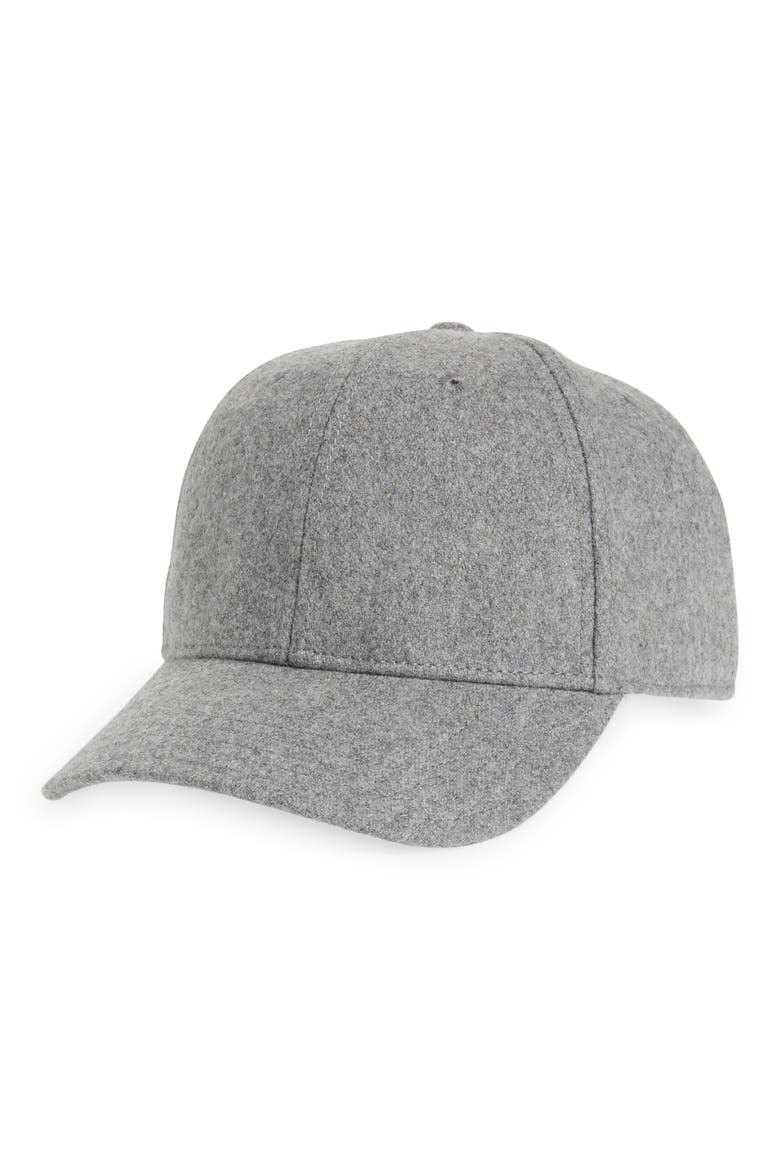 Wool Blend Baseball Cap, Main, color, HEATHER MEDIUM GREY