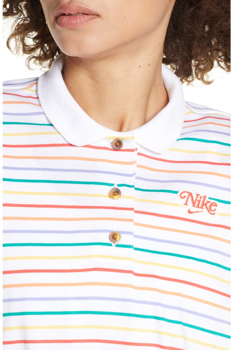 Sportswear Retro Stripe Polo, Alternate, color, WHITE