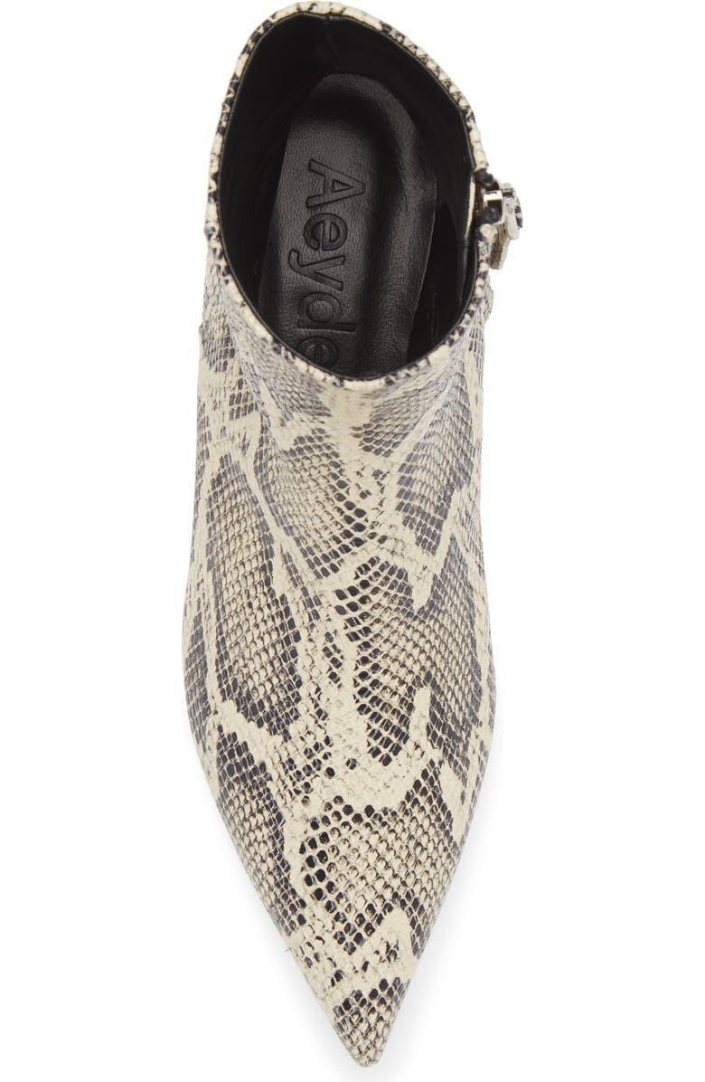 aeyde Sofie Embossed Snake Print Bootie, Alternate, color,
