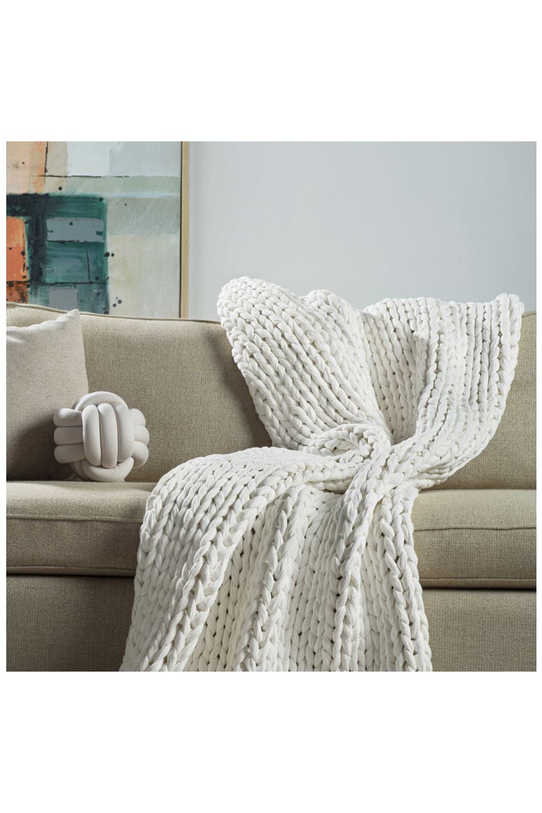 Organic Cotton Weighted Blanket, Alternate, color, CLOUD WHITE