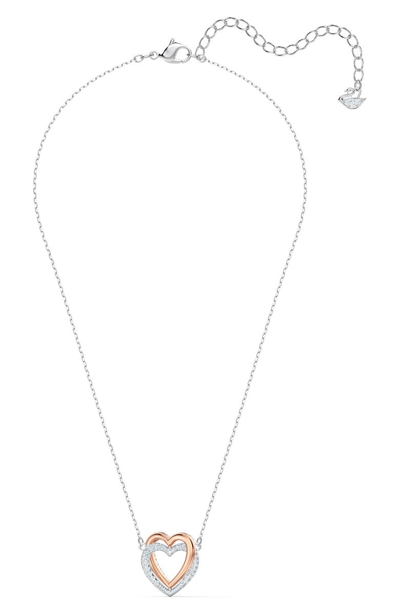 Swarovski Infinity Double Heart Pendant Necklace, Alternate, color, 