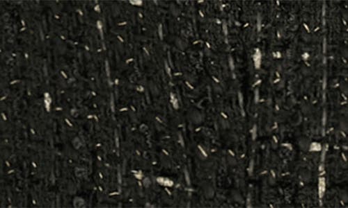 Donna Karan New York Sleeveless Faux Leather Trim Tweed Dress In Black