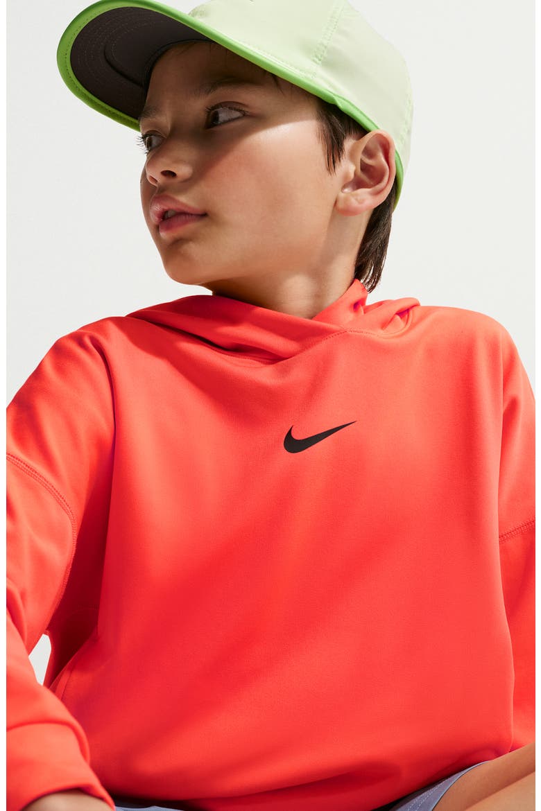 Kids' Pro Dri-FIT Hoodie, Alternate, color, TURF ORANGE/ BLACK