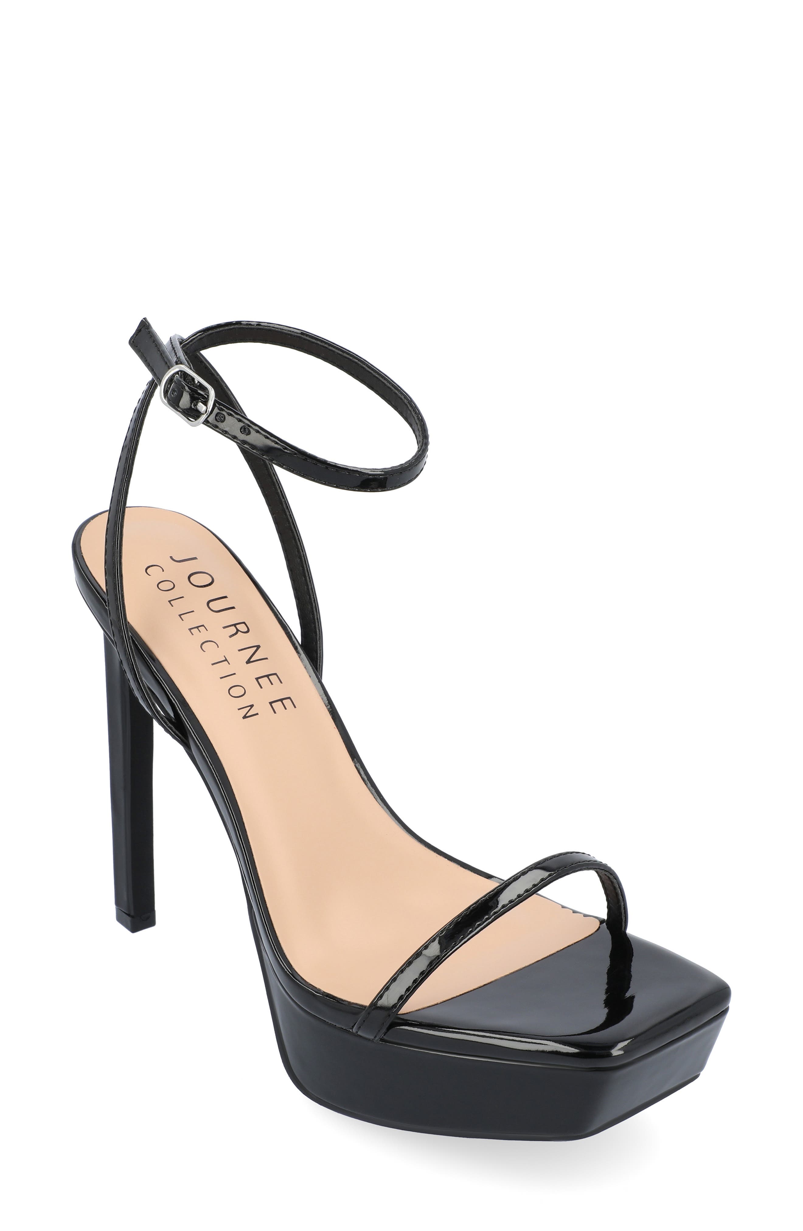 Journee Collection Telilah Strappy Platform Sandal, Main, color, Black