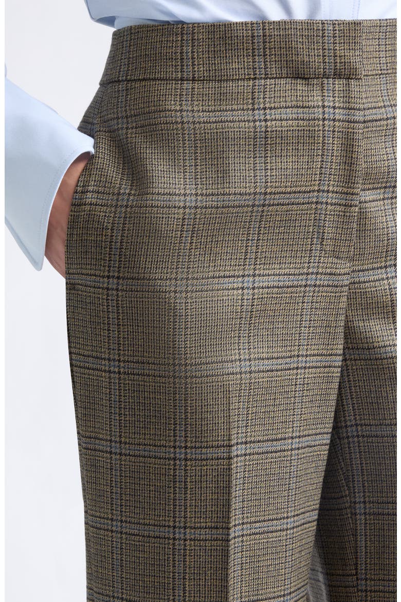 Lafayette Plaid Flare Leg Wool Pants, Alternate, color, OLIVE MULTI