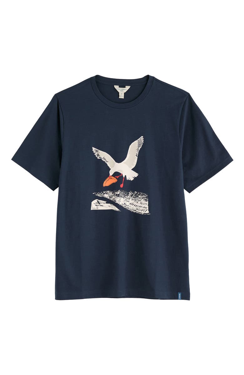 Seasalt Cornwall Midwatch Organic Cotton Graphic T-Shirt, Alternate, color, Seagull Thief Maritime