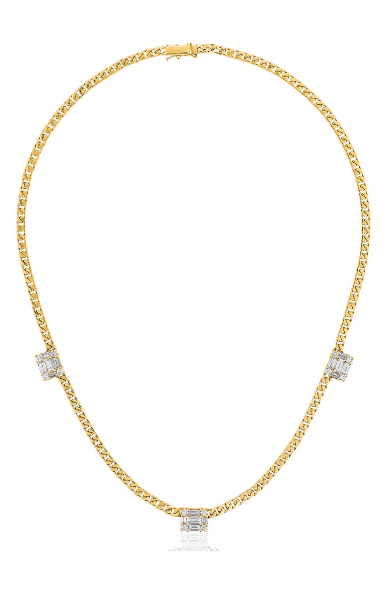 Mindi Mond Triple Clarity Link Necklace, Main, color, 18K Yellow Gold