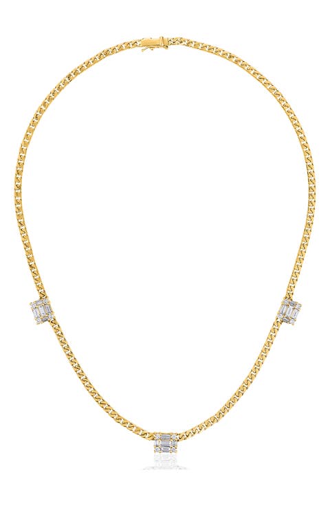 Triple Clarity Link Necklace