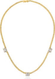 Mindi Mond Triple Clarity Link Necklace