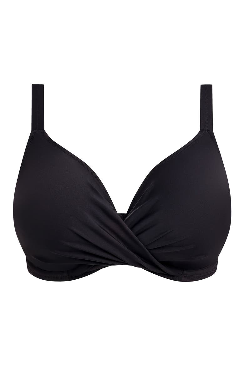Plain Sailing Underwire Twist Front Bikini Top, Alternate, color, BLACK