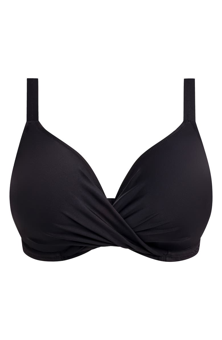 Elomi Plain Sailing Underwire Twist Front Bikini Top, Alternate, color, Black