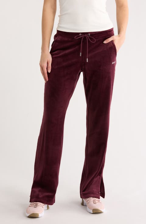 Rhinestone Logo High Waist Straight Leg Pants