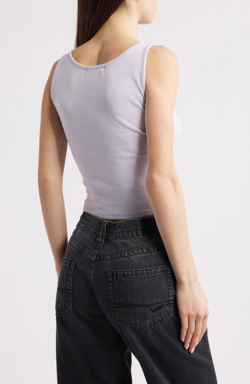 Shop Vinyl Icons Strawberry Split Neck Graphic Tank In Lavender Dream