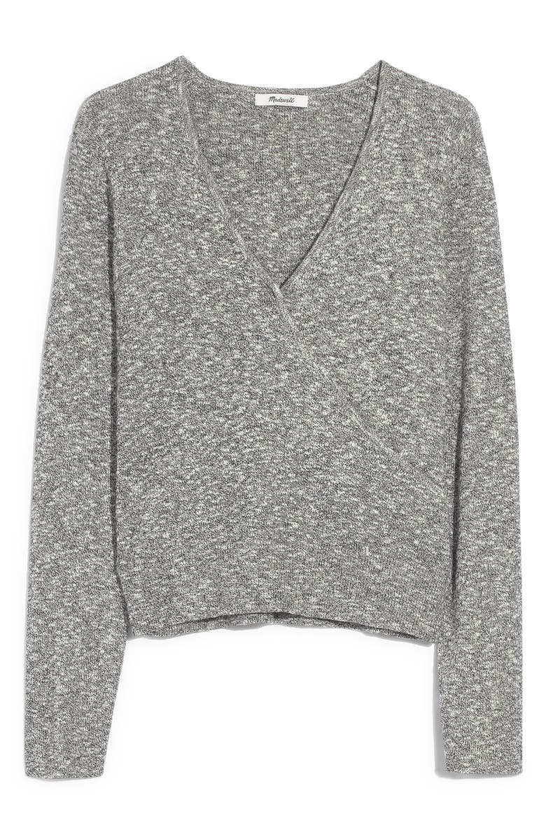 Madewell Wrap Front Pullover Sweater, Main, color, 