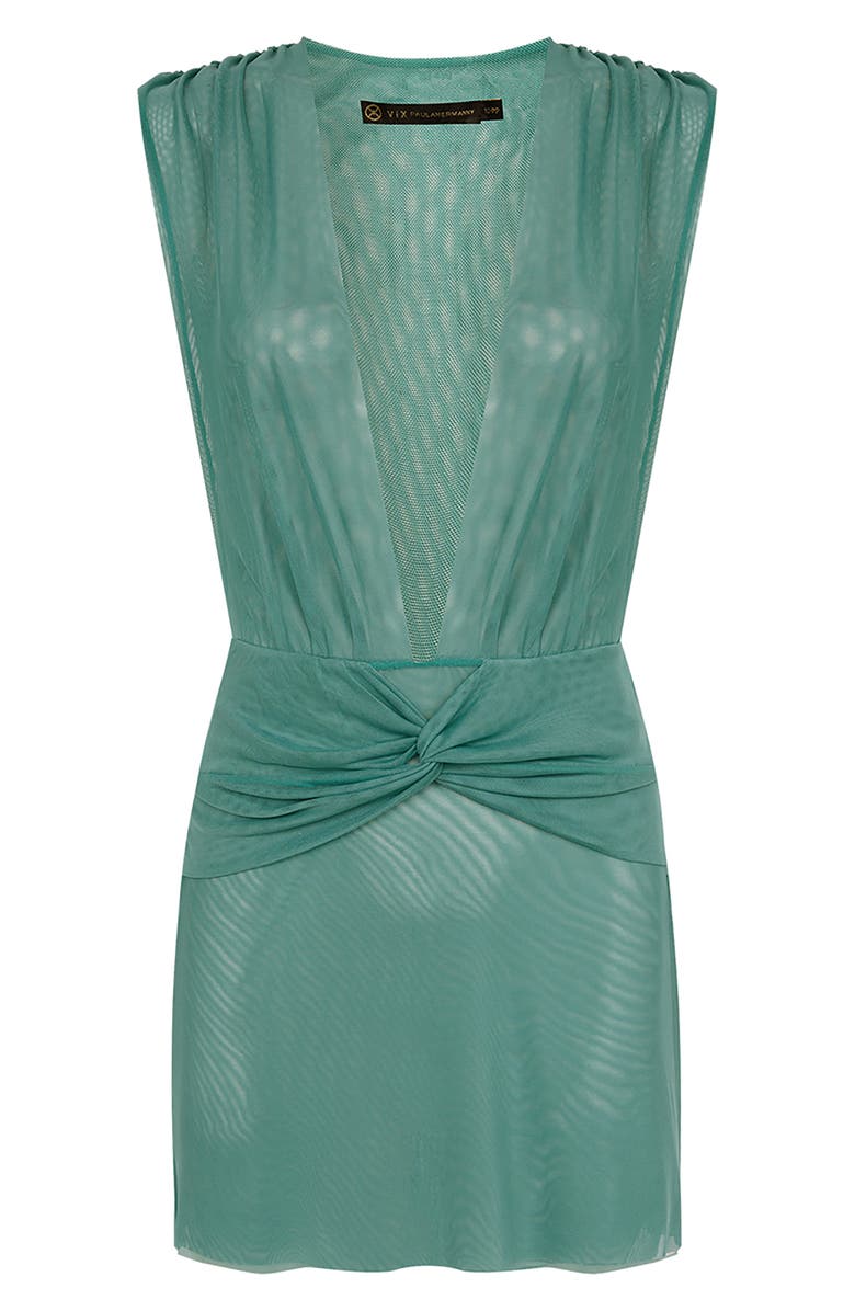 ViX Paula Hermanny Cindy Solid Cotton Cover-Up Dress, Alternate, color, 