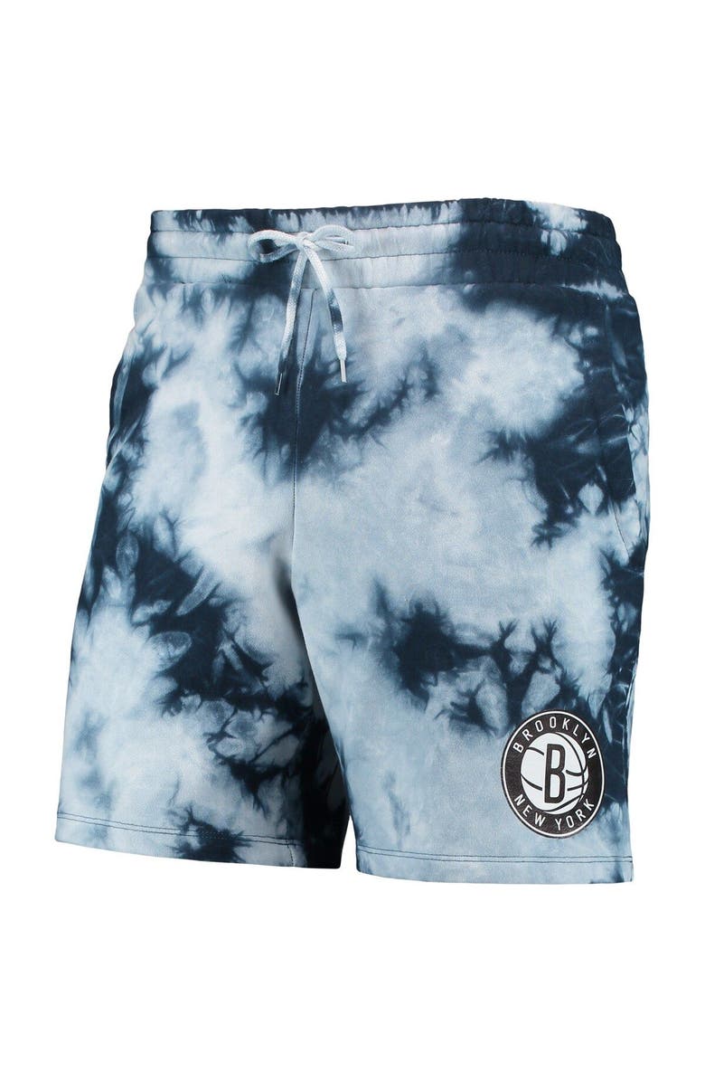 New Era Men's New Era Blue Brooklyn Nets Fleece Tie-Dye Shorts, Alternate, color, Blue